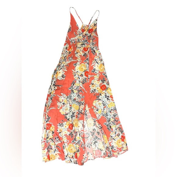 Free People Intimately Through The Vine Printed Maxi Dress Red Pink Combo Sz S - Picture 5 of 12